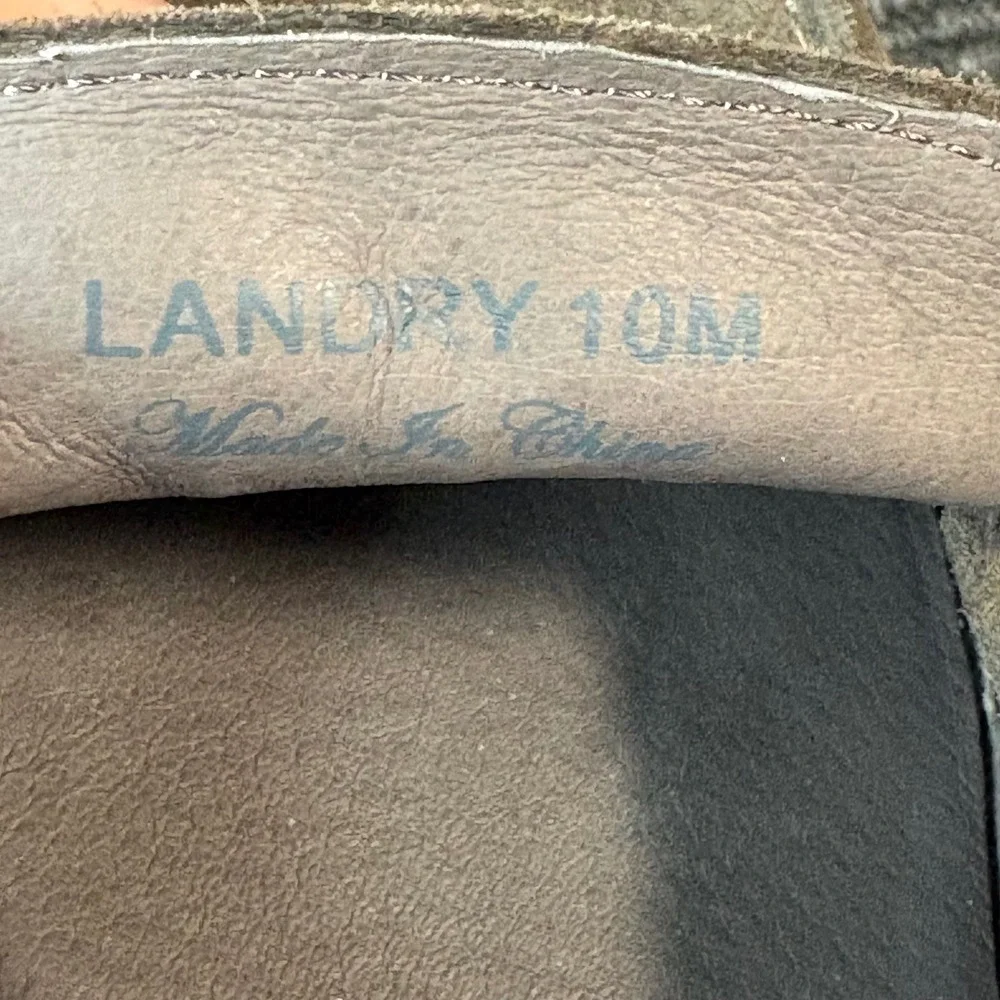 Donald Pliner Landry Mens 10M Taupe Suede Penny Loafers Crepe Sole Slip On Shoes